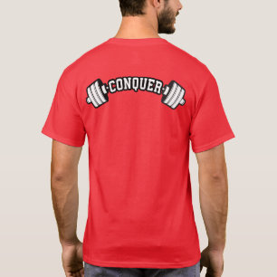 Camiseta Barbell, CONQUER - Giro Inspiracional de Pesar