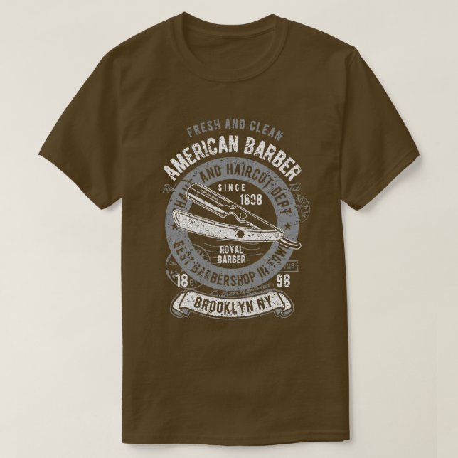 Camiseta Barber Americano Fresco e Limpo (Frente do Design)