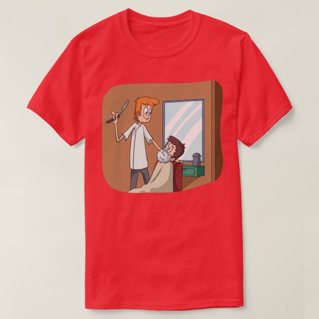 Camiseta Barber barbeando (Frente do Design)