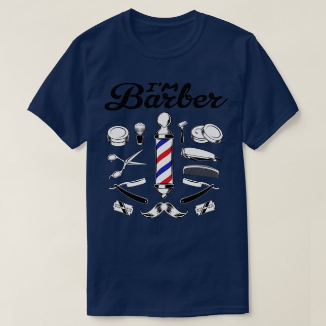 Camiseta Barber Barber Barber Barber Barber Engraçado Barbe (Frente do Design)