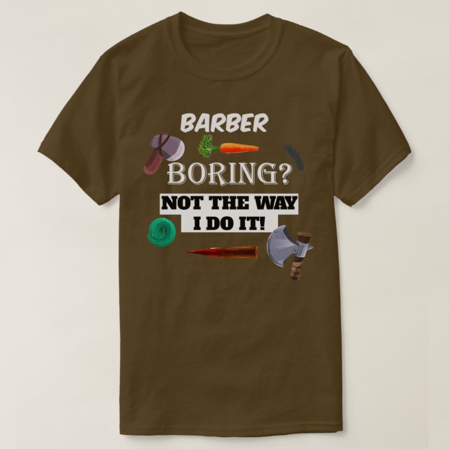 Camiseta barber Boring (Frente do Design)