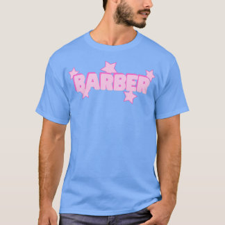 Camiseta Barber Com Estrelas Rosa