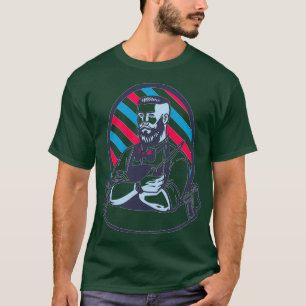 Camiseta Barber com um espelho incrível