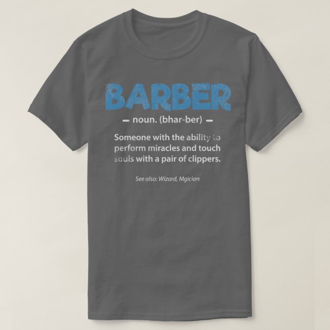 Camiseta Barber Definição de Cabelo Cortado de Cabelo Barbe (Frente do Design)