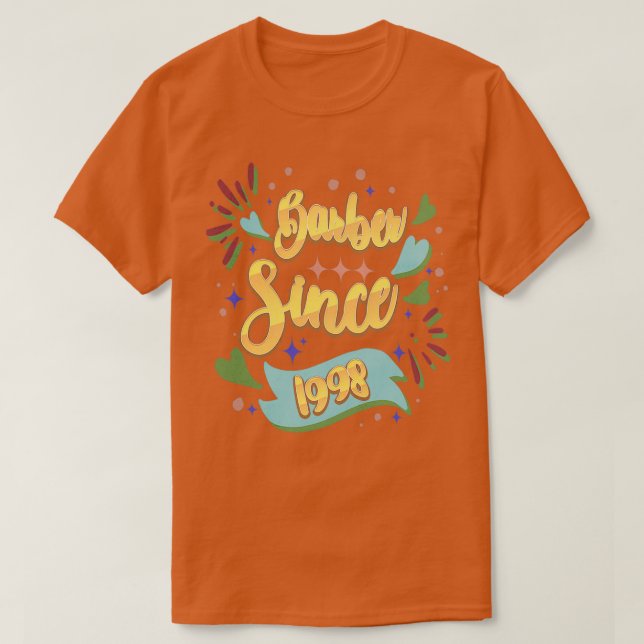 Camiseta Barber, Desde 1998, Oferece Ideias De Presente Par (Frente do Design)