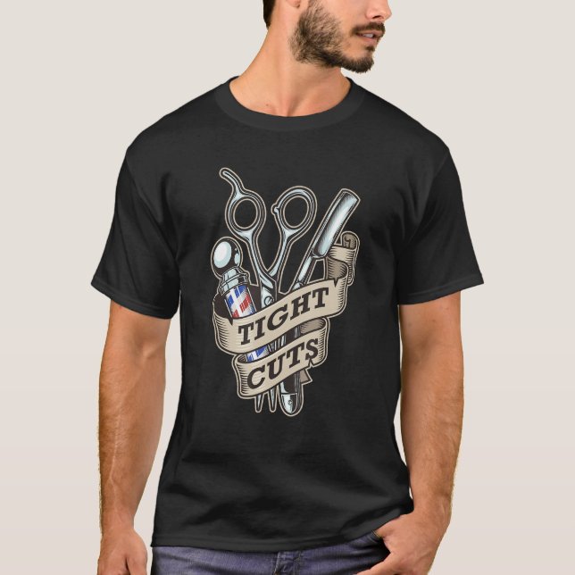Camiseta Barber Design Mens Hairdresser Hairstylist Barber (Frente)