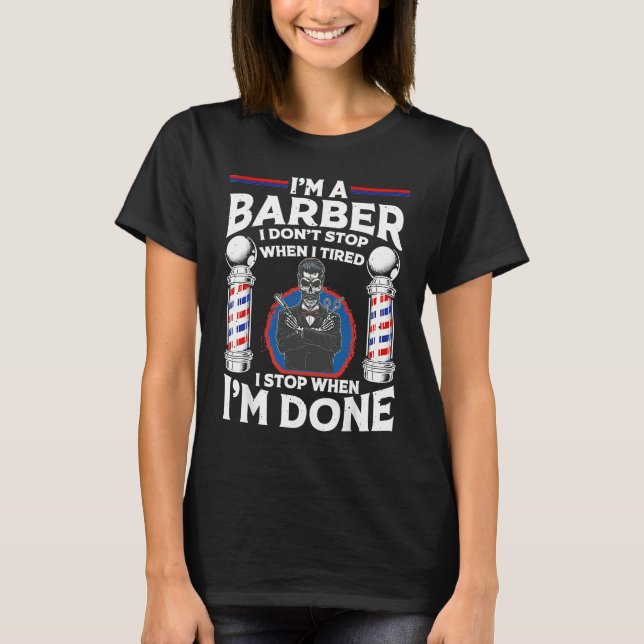 Camiseta Barber Designs For Men Dad Hairstyling Humor Quote (Frente)