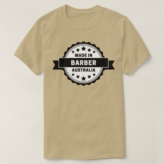 Camiseta Barber Feito Na Austrália (Frente do Design)