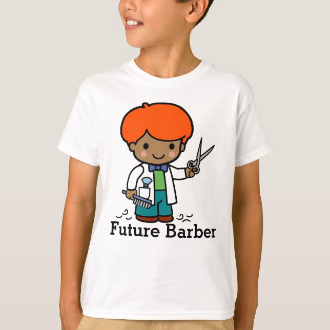 Camiseta Barber Futuro / Hairdresser Boy dentro de Tesoura (Frente)