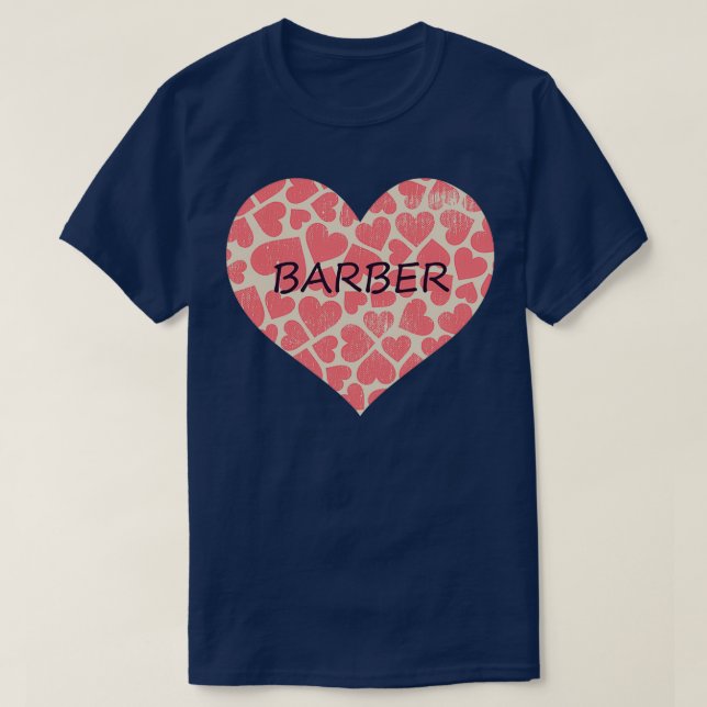 Camiseta Barber Heart Eu amo meu barbeiro (Frente do Design)