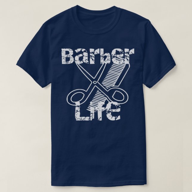 Camiseta Barber Life Barber School Gift (Frente do Design)