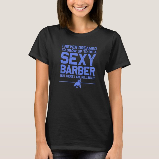 Camiseta Barber Men Dad Barbershop Hairdresser Hairstylist  (Frente)