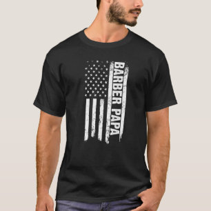 Camiseta Barber Papa Dia de os pais de Bandeira Americano