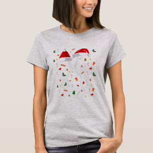 Camiseta Barber Scissor Santa Hat Engraçado Barbershop