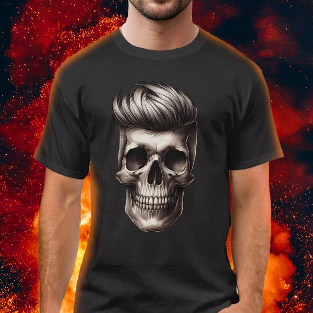 Camiseta Barber Skull Fashion Man Hair style Barber Compro (Criador carregado)