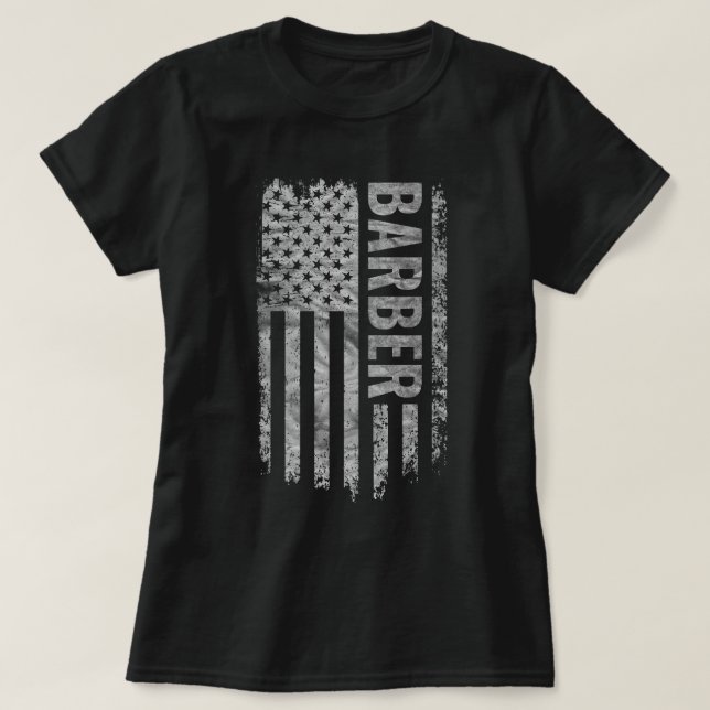 Camiseta Barber USA Flag Distressed design (Frente do Design)