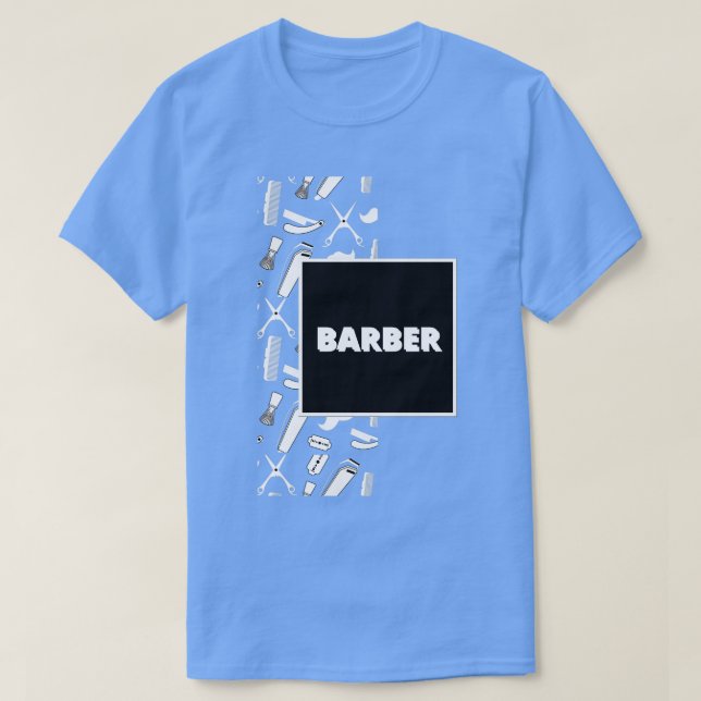 Camiseta Barber White em Preto (Frente do Design)