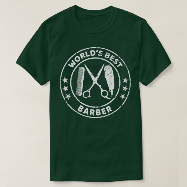Camiseta Barbershop World Best Barber School Graduation Gi (Frente do Design)