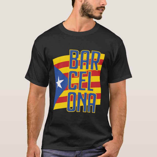Camiseta Barcelona Catalonia Flag Estelada Blava Soccer Jer (Frente)
