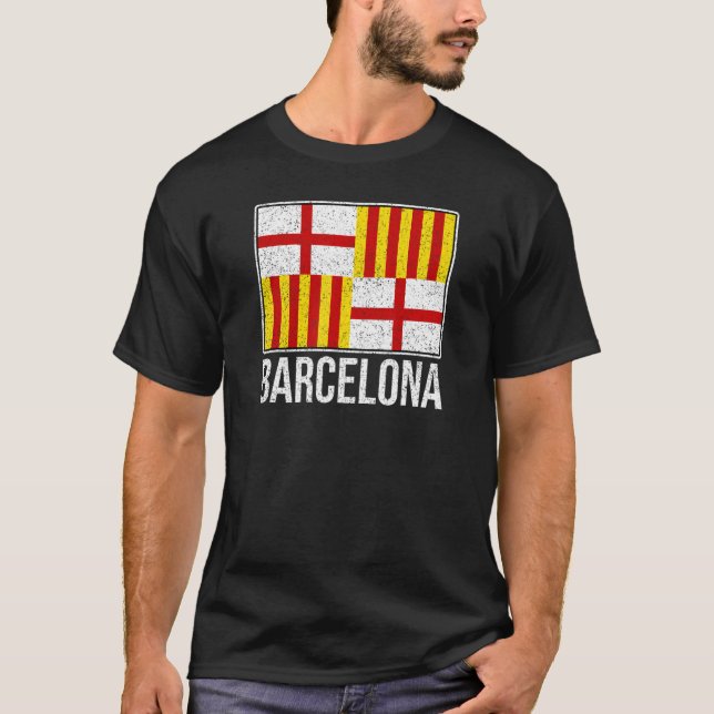 CAMISETA BARCELONA ESPANHA BANDEIRA CATALÓNICA 1 (Frente)