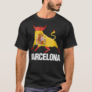 Camiseta Barcelona Espanha Flag Bull Luta contra espanhol
