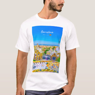 Camiseta Barcelona, Espanha - Parque Güell Mosaico Gaudí