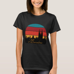Camiseta Barcelona Sagrada Retro Pôr do Sol Viagem