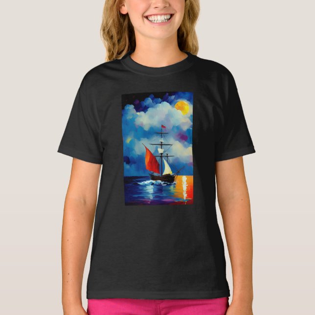 Camiseta Barco à Noite (Frente)