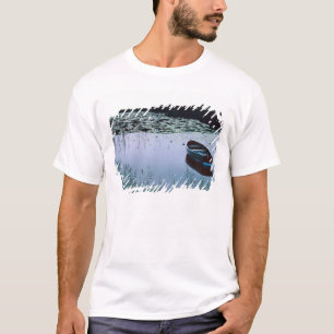 Camiseta Barco a remo em pequeno lago rodeado por água