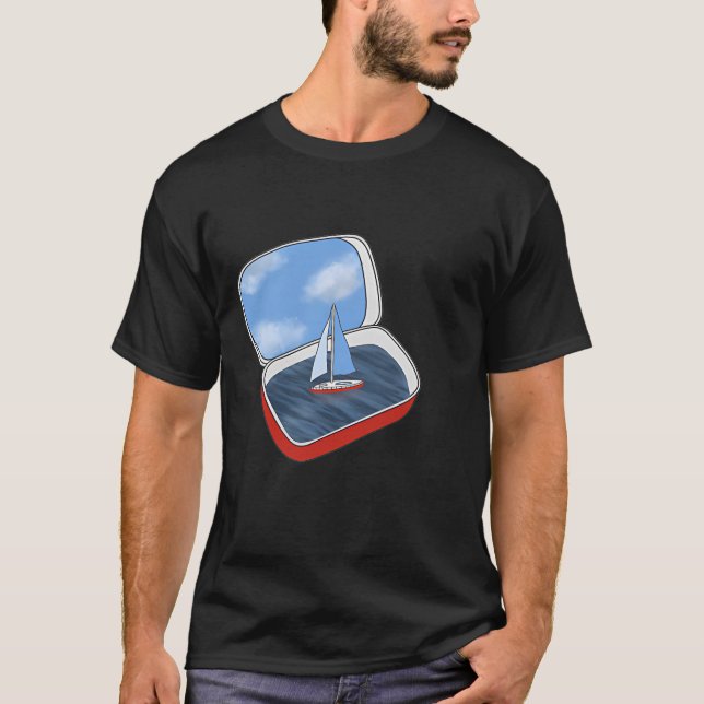 Camiseta Barco à vela em uma lata (Frente)