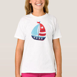 Camiseta Barco à vela, marinheiro, à vela, velas, barco, na