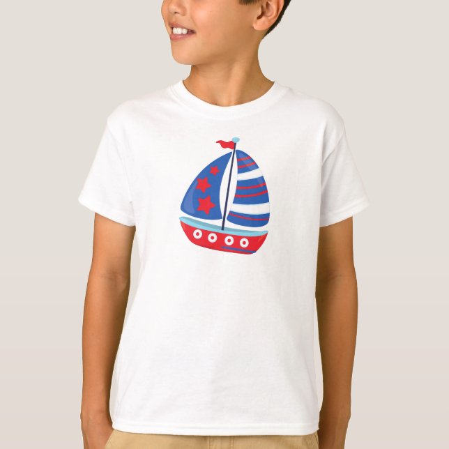 Camiseta Barco à vela, marinheiro, à vela, velas, navio, ba (Frente)