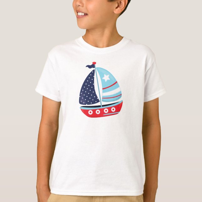 Camiseta Barco à vela, vela, vela, barco, navio, vela (Frente)