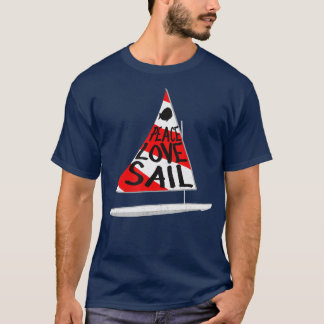 Camiseta Barco à vela, veleiro, peixe-sol, branco vermelho