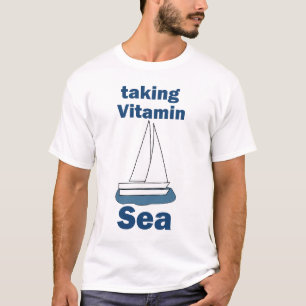 Camiseta Barco à Vela Vitamina Mar Citação Náutica Divertid