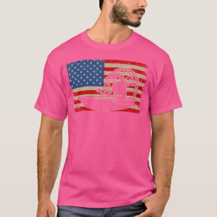 Camiseta Barco aéreo Bandeira da América I Capitão de barco
