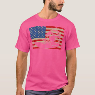 Camiseta Barco aéreo Bandeira da América I Capitão de barco