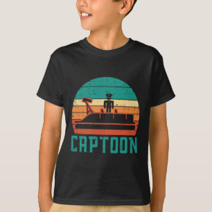 Camiseta Barco Captoon Pôr do Sol Retro Pontão Capitão Home