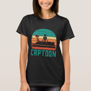 Camiseta Barco Captoon Pôr do Sol Retro Pontão Capitão Home