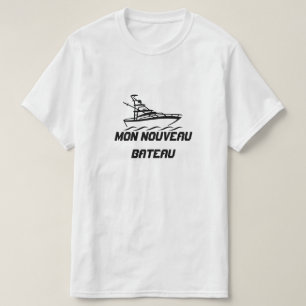 Camiseta Barco com texto Mon nouveau bateau