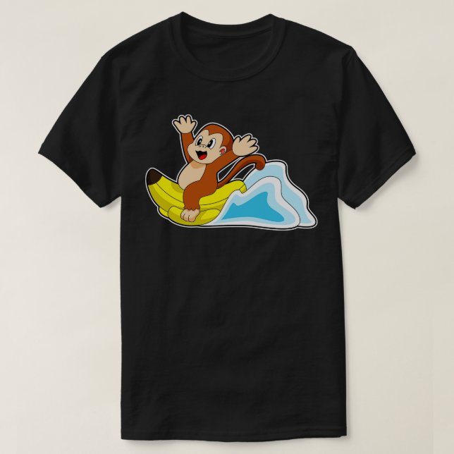Camiseta Barco de banana de macaco (Frente do Design)
