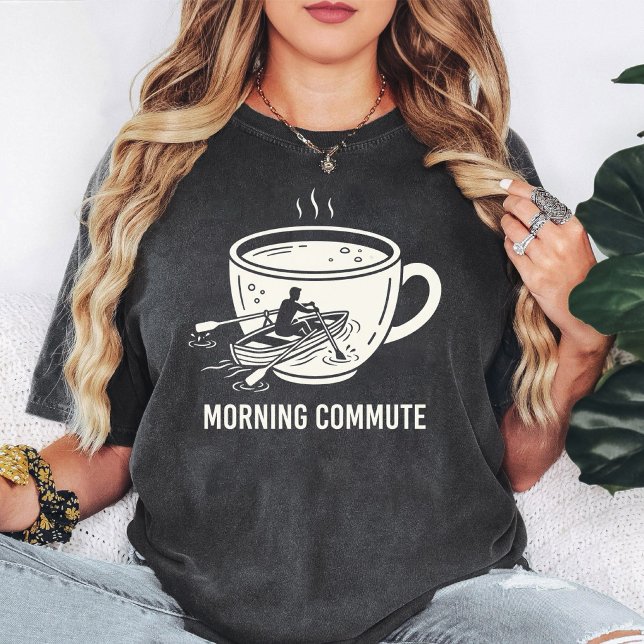 Camiseta Barco de Café da Manhã de Ida para o Trabalho Proj (Criador carregado)
