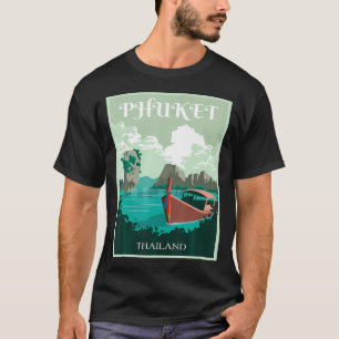 Camiseta Barco de Cauda Longa de Phuket Tailândia Ilha Samu
