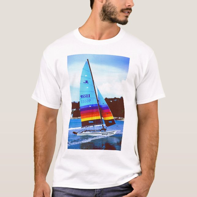 Camiseta Barco de navigação da meia-noite de Hobie do (Frente)