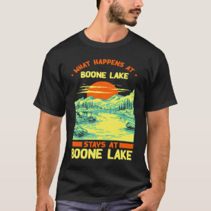Camiseta Barco de Pesca Acampamento Lago Férias Boone Lake