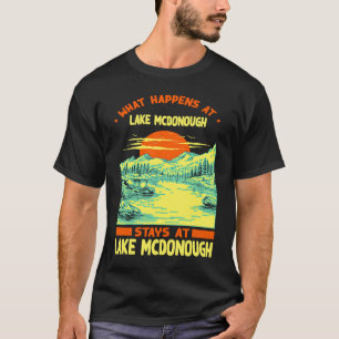 Camiseta Barco de Pesca Acampamento Lago Férias Lago Mcdono