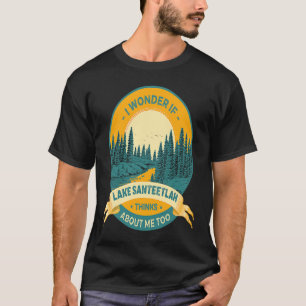 Camiseta Barco de Pesca Acampamento Lago Férias Lago Santee