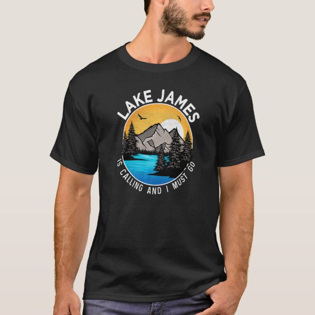 Camiseta Barco de pesca acampamento Lakeview Lago James (Frente)