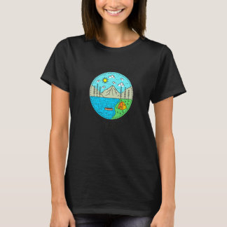 Camiseta Barco de Pesca Acampamento Meu Lugar Feliz Millino