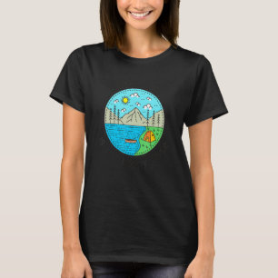 Camiseta Barco de Pesca Acampamento Meu Lugar Feliz Sylva